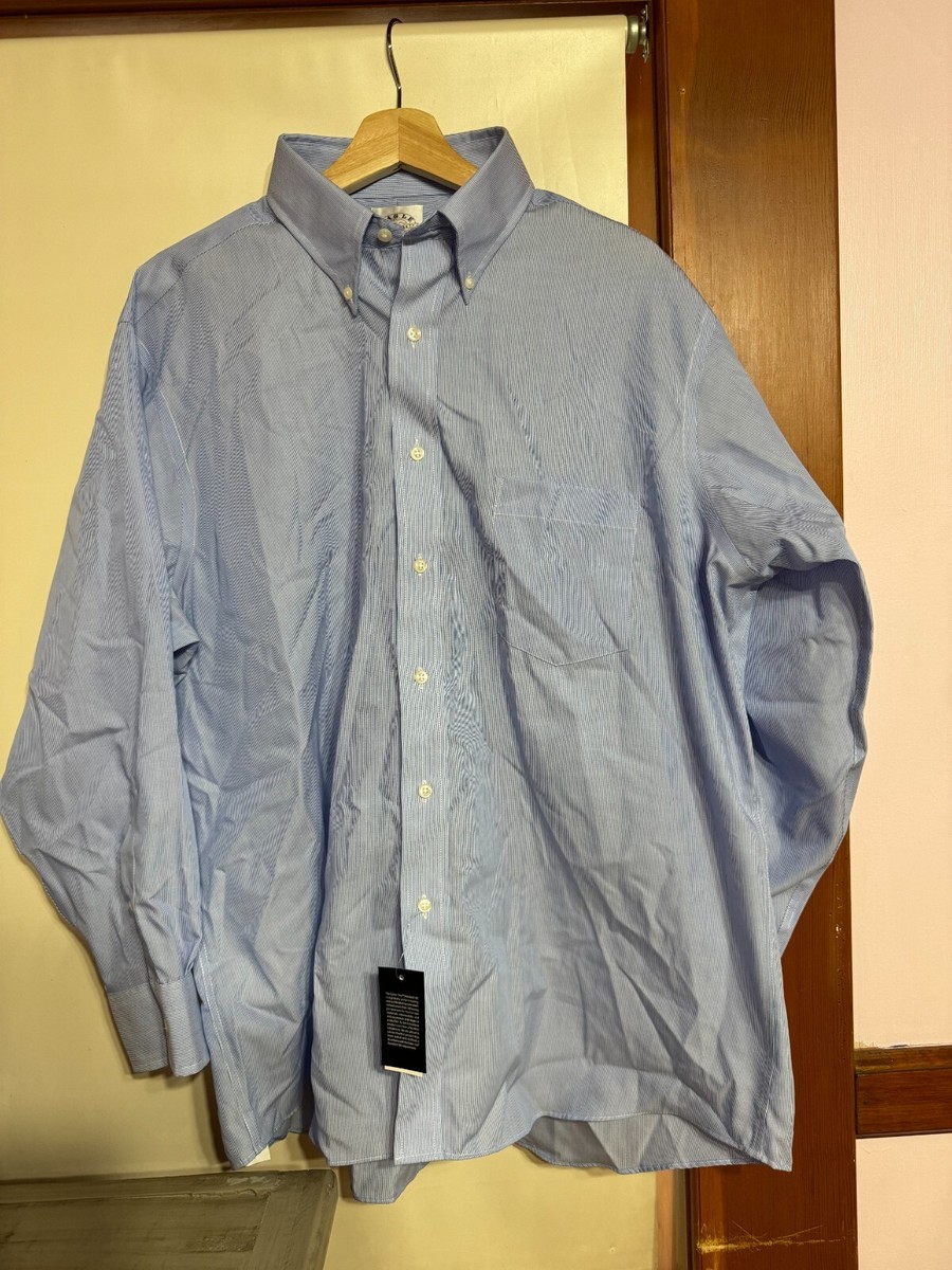 Eagle Shirtmakers Since Button Up Shirt Mens Blue White Striped