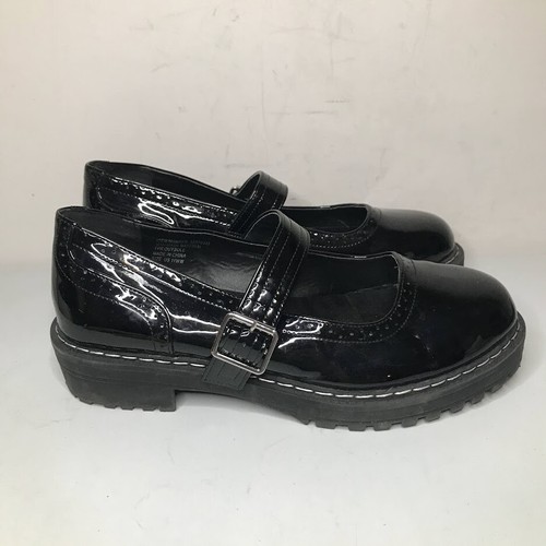 Torrid Lug Mary Jane Oxford Women 11WW Extra Wide Black Faux Leather Chunky Shoe | eBay