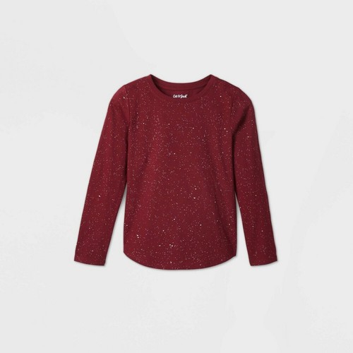 Girls Long Sleeve Sparkle T-Shirt - Cat 