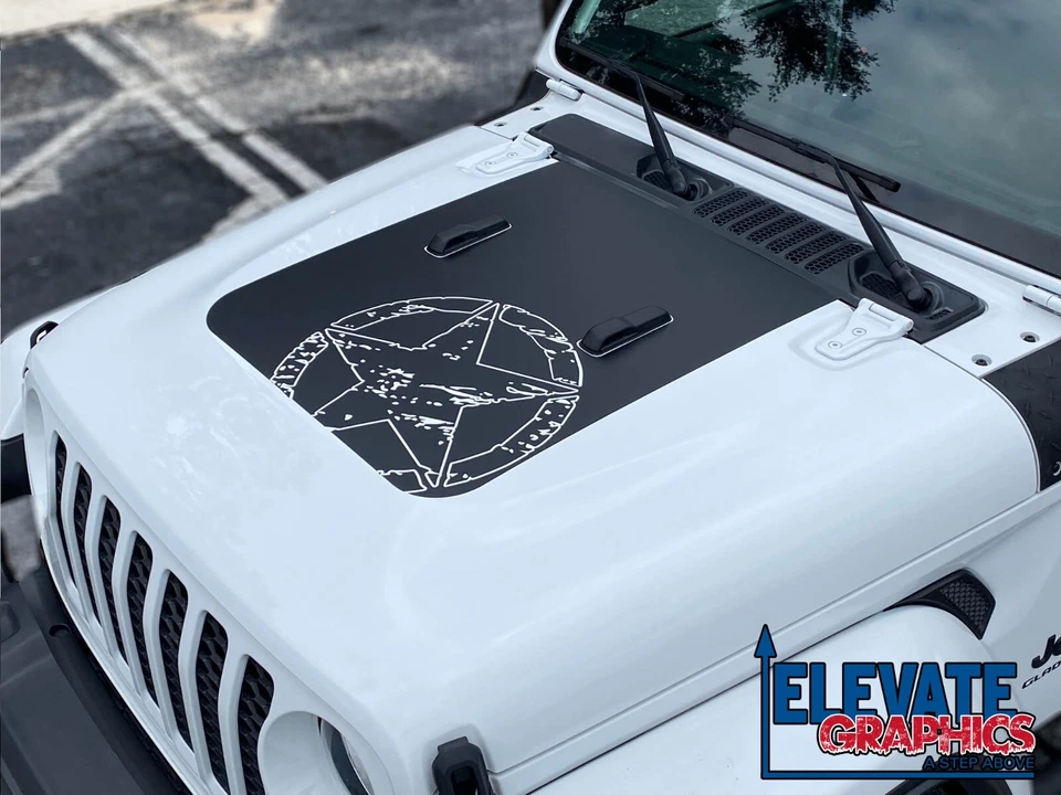 Pegatina de vinilo gráfica capó central rayas Jeep Gladiator/Wrangler 2019-2026 Foto 3 de 4