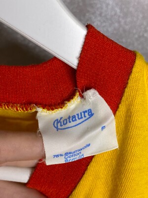 Maillot Yamaha Vintage Années 70 – Jaune, Taille S, Rayures Enduro (NOS)