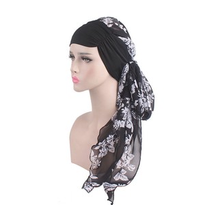 Women Bandanas Stretch Turban Chemo Hats Headwear Long Hair Head