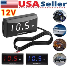 DC12V Digital LED Display Voltmeter Voltage Gauge Panel Meter Car Motorcycle New