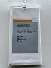 Made By Design PEVA Shower Liner Medium Weight White 71" x 71" Weighted