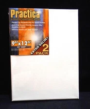 Practica Economy Stretched Canvas 9"x12" Painting Canvas 2-Pack