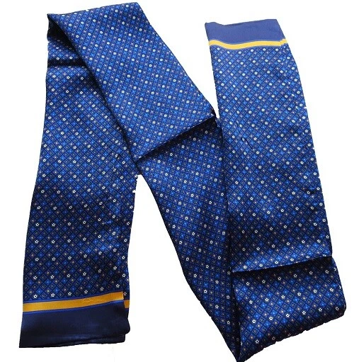 Bufanda de seda 100 para hombre pañuelo largo doble capa suave cómodo azul gris Foto 3 de 4