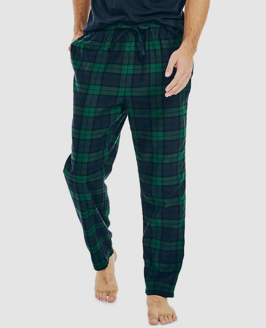 Nautica Mens Blue/Green Plaid Shirt Pants Lounge Pajama Set