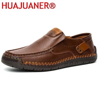 Mens 
Dark Brown Leather Slip On Loafer Shoes Comfort Casual Walking‎ Sz 40/US 8 YLYL Men Casual Slip on Loafers Comfortable Moccasin Shoes  main image 3