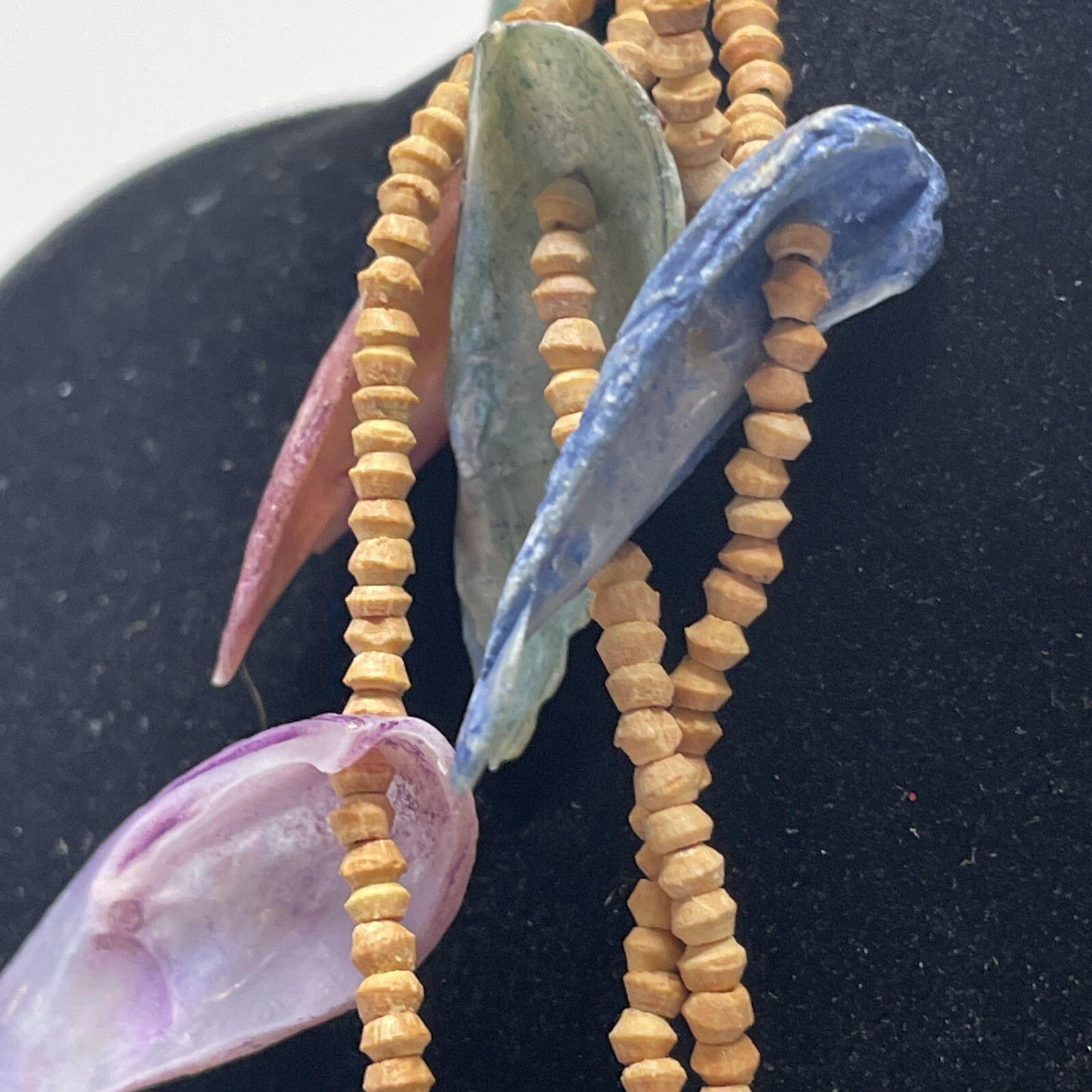 multi strand shell necklace tiny natural tone see… - image 2
