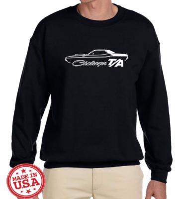 1970 Challenger T/A Muscle Car Outline Design Sweatshirt NEW