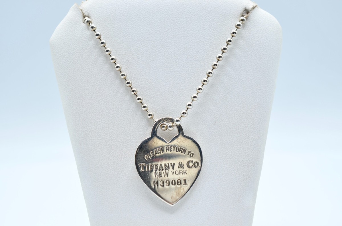Authentic Tiffany Return To Tiffany Heart Tag Necklace And Pouch