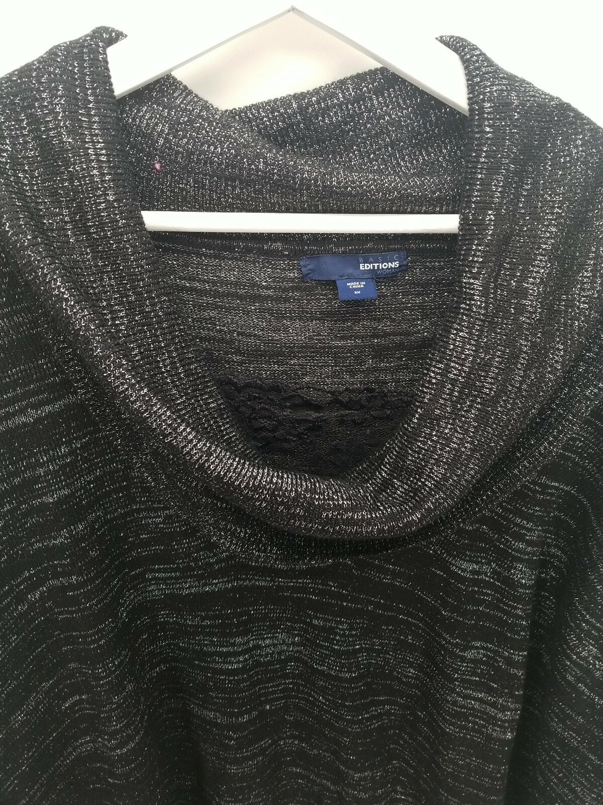 Womens Basic Edition Black Silver Light Sweater T… - image 4