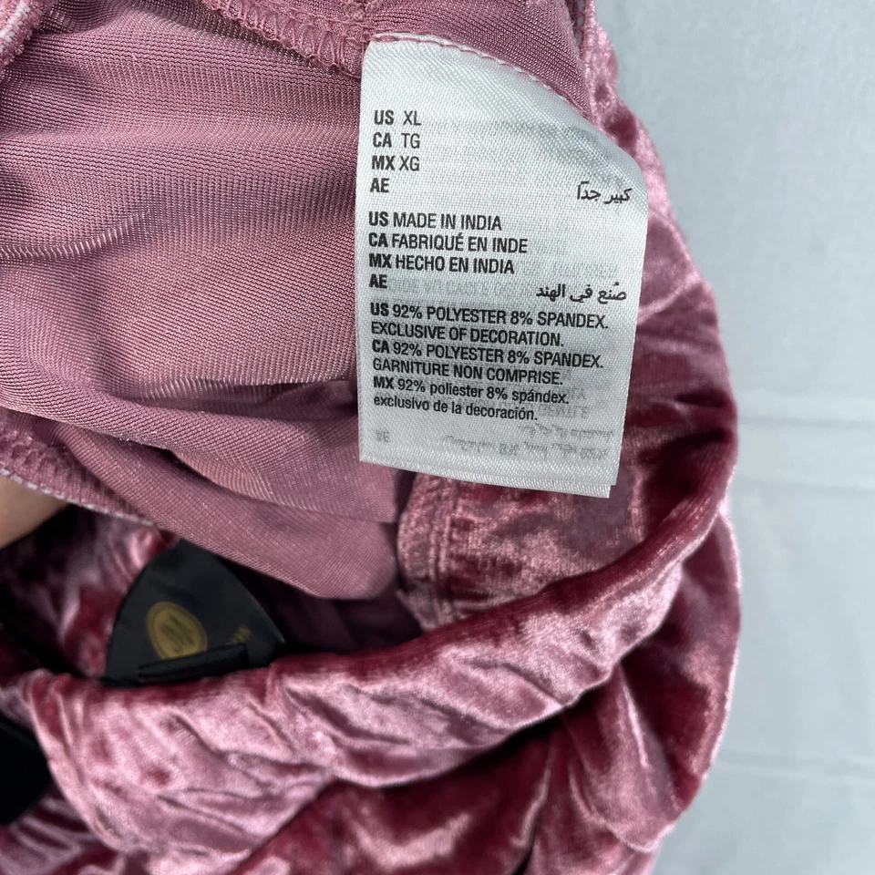 Pantalones de salón JM Collection para mujer talla XL rosa terciopelo pierna ancha nuevos Foto 4 de 4