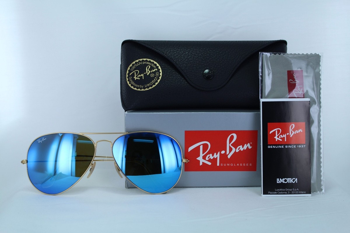 AUTHENTIC Ray-Ban RB3025 Aviator 112/69 Gold Blue Mirror 55mm | Like New w/ Box Ray-Ban RB3025 112/69 Gold Aviator Brown Mirrored 58mm Non  main image 2