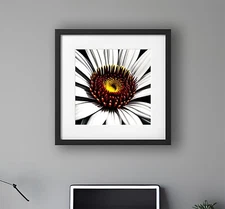 Exotic Flower, Digital Art, Home Decor, Framed In Black. Size: 40 x 40 cm. 