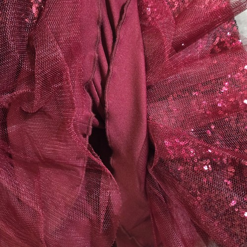 B Darlin Sequin Dress Size 12 Burgundy Mini Party Cocktail Sexy Flare Pageant - Picture 7 of 11