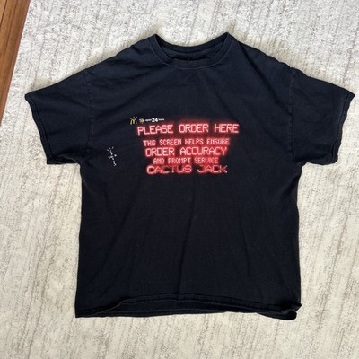 TRAVIS SCOTT MCDONALDS CACTUS JACK ORDER HERE T-SHIRT L