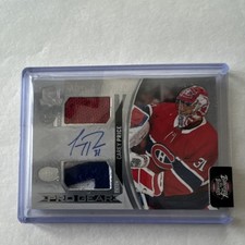 2023-24 Upper Deck The Cup Pro Gear Dual Patch Auto Carey Price /12. Montreal