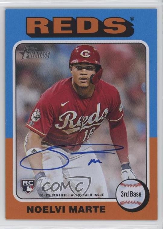 2024 Topps Heritage High Number Real One Noelvi Marte #ROA-NM Rookie Auto RC 4k1