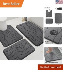 Soft & Absorbent Bathroom Rugs 3 Pc Set