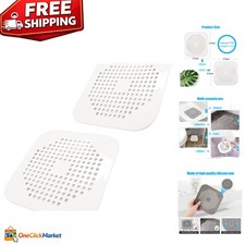Slip-Proof 5.7-Inch Flat Drain Strainer - White Silicone Plug for Kitchen  Bath