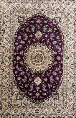 3 3 x4 9  Luxurious Fine Hand-Knotted 100% Silk Signed Persiane Qume Rug