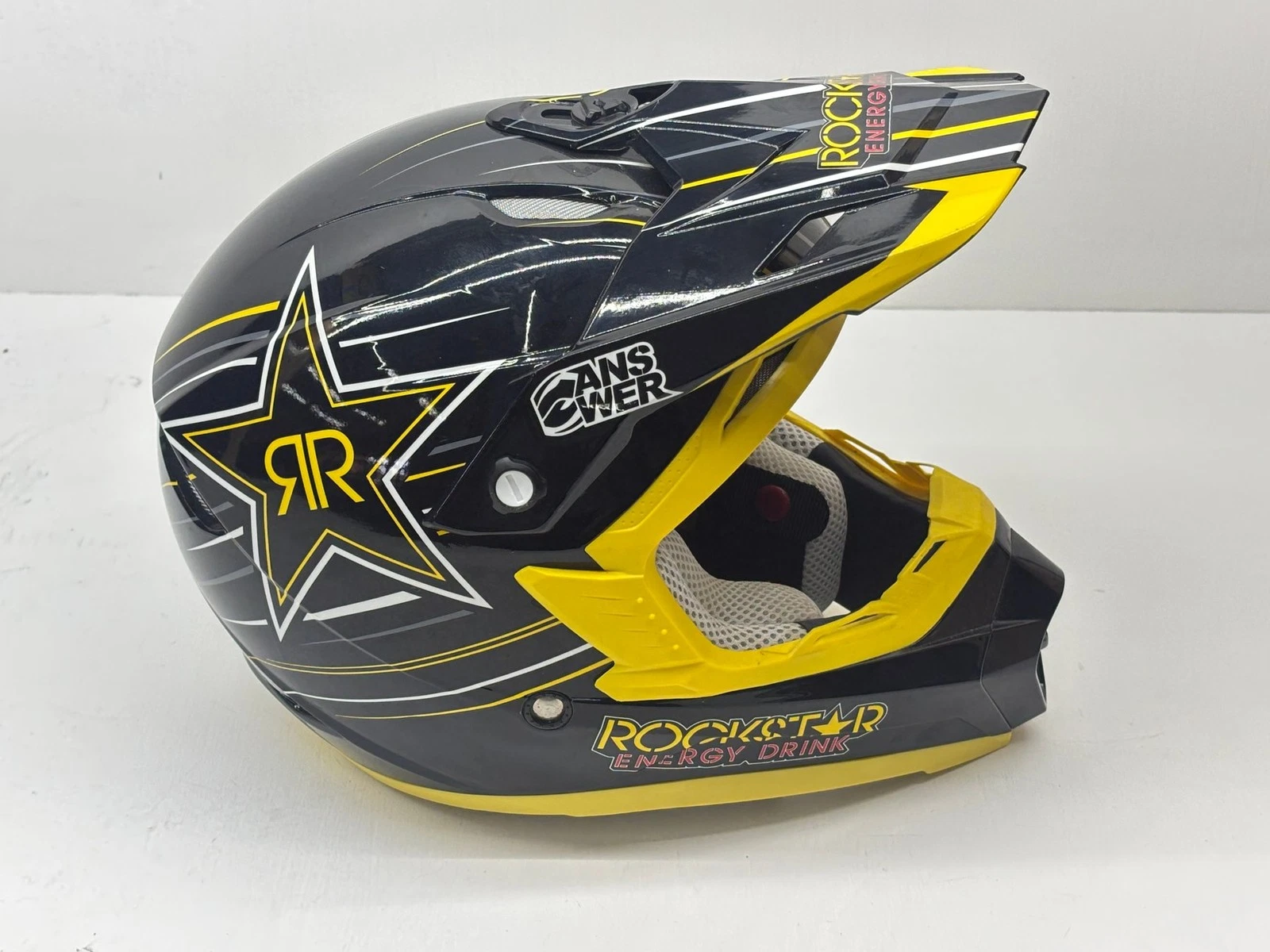 Answer Men's Helmet Medium Black Yellow M Riding Head Protection Gear Motocross