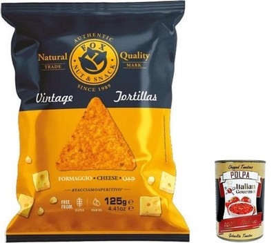 10x FOX Natural Quality Vintage Potatoes Tortilla Chips Käse 125g+Polpa 400g