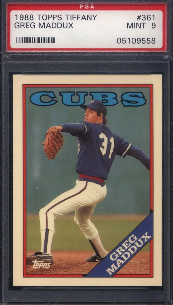 1988 Topps Tiffany #361 Greg Maddux Cubs PSA 9