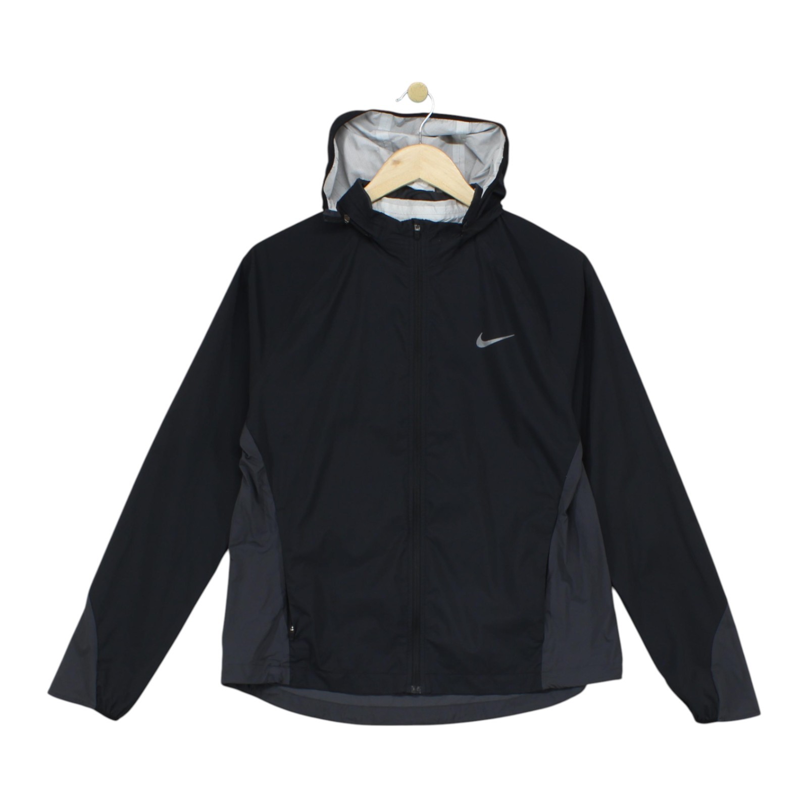 SACAI X NIKE Giacca a vento Nike donna taglia M nera scudo leggera corsa con cappuccio