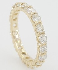 Round Diamond Full Circle Eternity 14k Yellow Gold Wedding Band Ring 2 ct 3mm