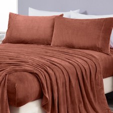 Extra Soft Fleece Sheet Set King, Microplush Non-Pilling Velvety Bed Sheet, D...
