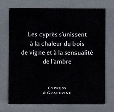 Carte publicitaire  - Cypress & grapevine de Jo Malone recto verso  française