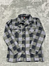 Quicksilver Youth Large 14/16 Plaid Button Up Fleece Jacket