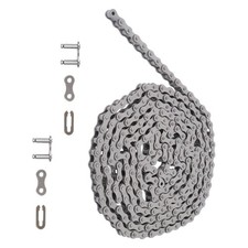 Roller Chain 41 10ft W/ 2 Connectors 1/2In Chain Pitch For Go Karts, Mini Bike