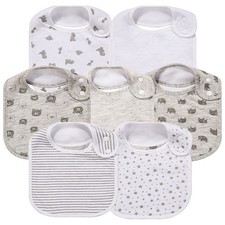 Baby Cotton Absorbent Bibs for Drooling Teething 7 Pack Unisex Newborn