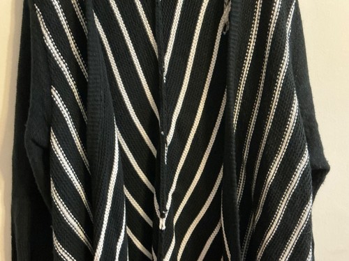 Nice Women’s Derek Heart black & whiteStriped Open Front Cardigan Sweater Sz 3X - Picture 4 of 13