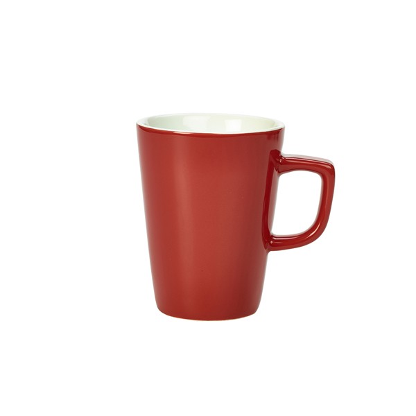 Genware Porcelain Red Latte Mug For Hotel Restaurants  34cl/ 12oz Pack of 6