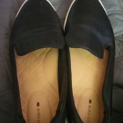 BIRDIES Starling Flat Slip On Comfort Shoes Loafer Size 6.5 Black Velvet