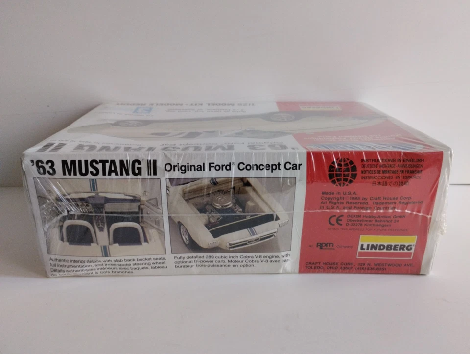 Model Kit 1/25 Lindberg Ford Mustang ll 1963  Kit. No.72169 - Immagine 4 di 4