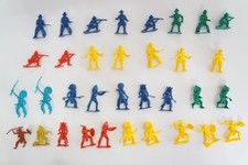Plastic Cowboys  Indians Toy Figure Lot