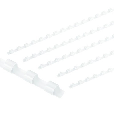 100Pcs 6mm (1/4'') Plastic Binding Combs 20 Sheet Capacity 21 Rings, White