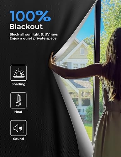 Sumobaby 50"x57" Portable Blackout Curtains, Blinds for Windows with Hook & - 第 3/7 張圖片