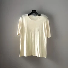 Hawick Cashmere Short Sleeve Top Blouse Women’s Size XL Ivory Cream Soft