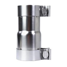 2.25 To 2.5 Inch Exhaust Adapter With Clamp Inches Silver 2.25 To 2.5 Inch Exhaust Adapter With Clamp Inches Silver