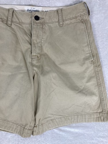 Pantalones Cortos Chinos Abercrombie & Fitch Frente Plano Botón Mosca Para Hombres 33 Nuevos - Imagen 2 de 9