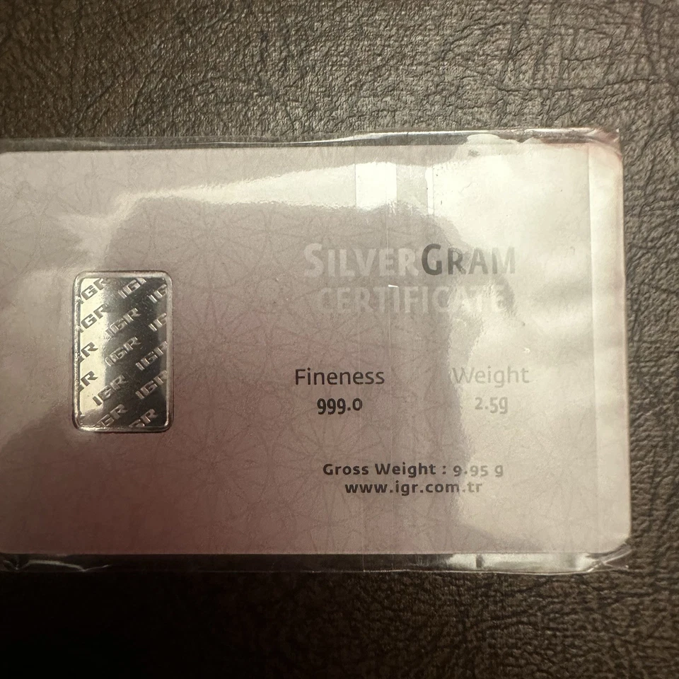 2.5g Gram IGR Silver Bar in assay Istanbul Gold Refinery pure .999 Serialized - Image 4 of 4