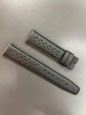 Black Leather Strap 20/18mm For Tag Heuer Monaco - Cinturino In Pelle