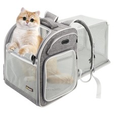 Cat Backpack Expandable Pet Carrier - Pet Backpack Carrier for Medium Cats an...