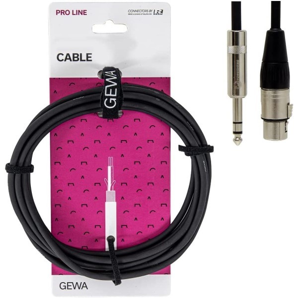 Alpha Audio 6,3 Klinke Stereo auf XLR  3m  | Neu